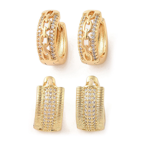 Серьги-кольца из латуни с микропаве и прозрачным циркониевым покрытием для женщин, без кадмия и без свинца, долговечный, цепочечный