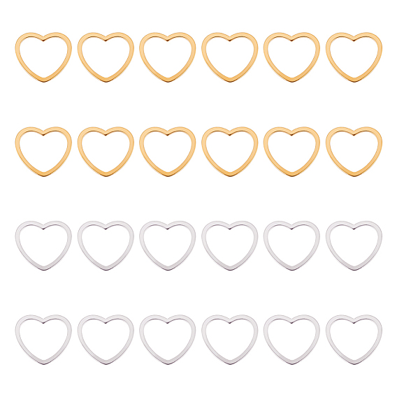 40 шт. 2 стиль 304 соединительное кольцо из нержавеющей стали, сердце