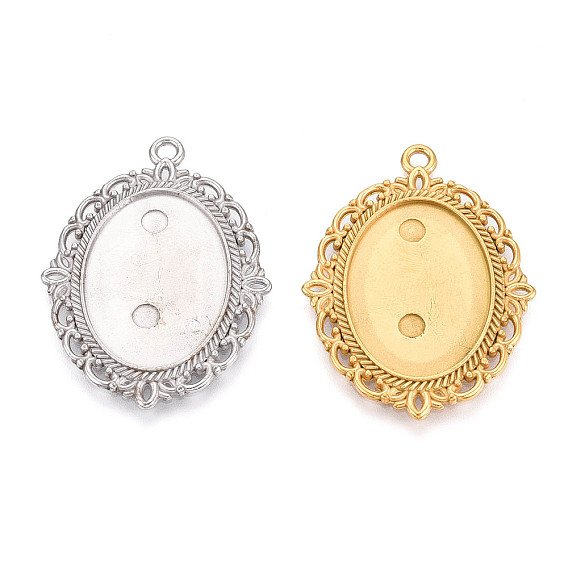 Не тускнеет 304 подвеска из нержавеющей стали кабошон, овальные