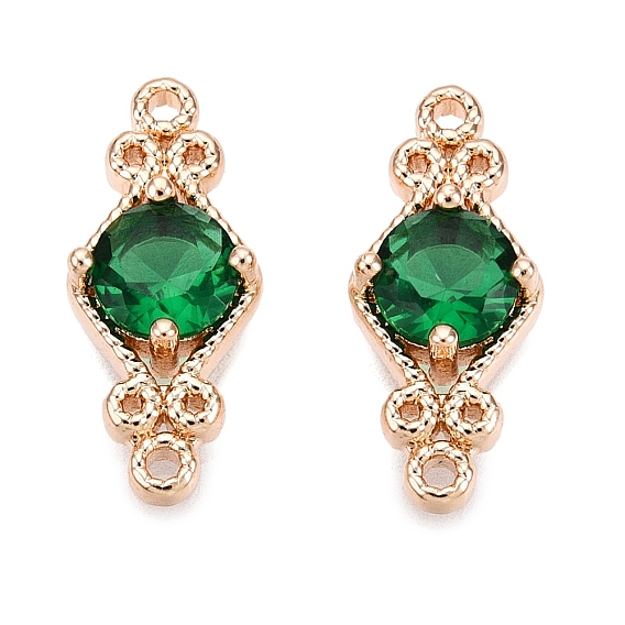 Подвески из латуни с граненым стеклянным соединителем, звенья китайского узла, золотые