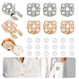 Alloy Cufflinks, with Rhinestone and Plastic Buttons, Flat Round