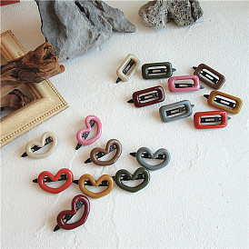 Colorful Resin Hair Clips Geometric Barrettes for Women, Minimalist Fashion Accessories