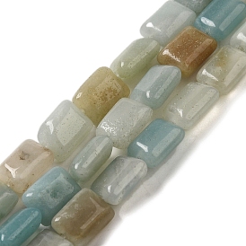 Natural Flower Amazonite Beads Strands, Rectangle