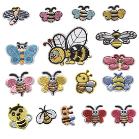 Аппликации бабочки/пчелки/стрекозы, компьютерная вышивка насекомых на ткани с утюгом на заплатках, аксессуары для костюма