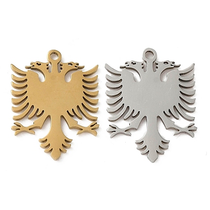 5 шт. 201 подвески из нержавеющей стали, лазерная резка, Албанский оберег с двуглавым орлом