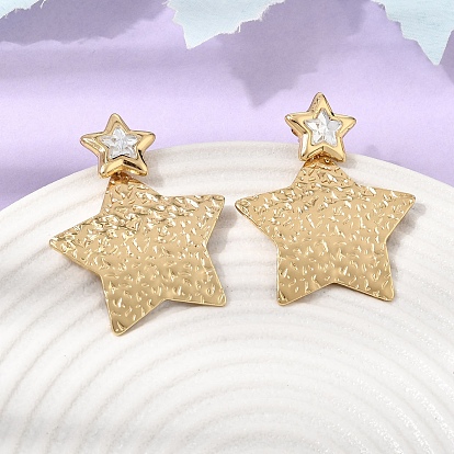 304 aretes de diamantes de imitación de acero inoxidable, estrella, revestimiento de iones (ip)
