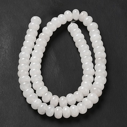 Natural White Jade Beads Strands, Rondelle