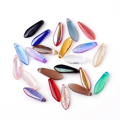 Кулоны из чешского стекла, бусины для кинжалов, прозрачный и радужный, окрашенный распылением и матовый эффект, лепестки хризантемы