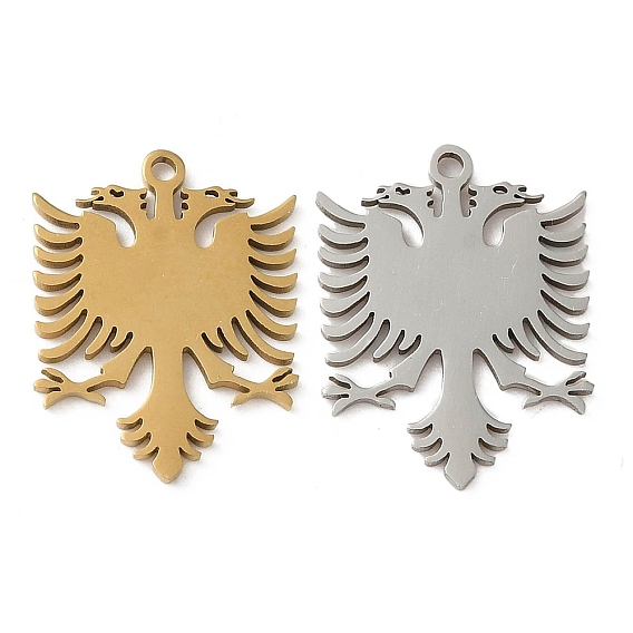 5 шт. 201 подвески из нержавеющей стали, лазерная резка, Албанский оберег с двуглавым орлом