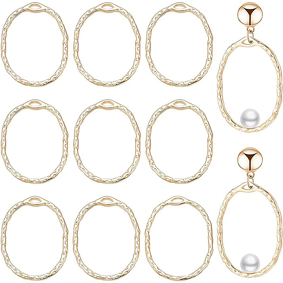 14шт. латунные подвески с открытой задней частью, для diy уф смолы, эпоксидная смола, Прессованные цветочные украшения, овальные, без никеля 