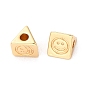 Brass Beads, Triangle with Smiling Face Pattern