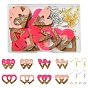 DIY Valentine's Day Themed Earring Kits, including Resin and Walnut Pendants, Iron Earring Hooks, 304 Stainless Steel Open Jump Rings