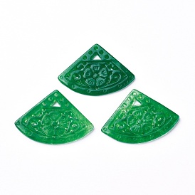 Natural Dyed Jade Pendants, Fan