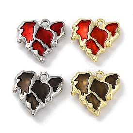 Alloy Enamel Pendants, Heart Charm