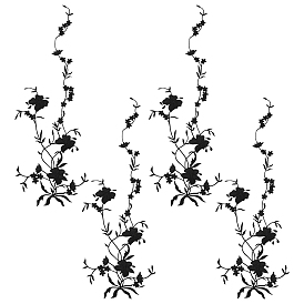 4шт. аппликаций из нейлоновой ткани в форме цветка, украшенных вышивкой, гладить / пришивать заплатки, костюм украшение аксессуары