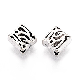 Сплавочные овальные бусины тибетского стиля , ромб