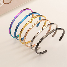 Bracelet titanium steel bracelet women's jewelry stainless steel openable bracelet C-shaped bracelet