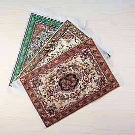 Шелковые миниатюрные ковры в этническом стиле, тканый турецкий ковер, для украшения кукольного домика, прямоугольные