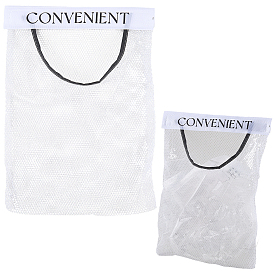 6Pcs Polyester Hanging Storage Bags with Hook and Loop Fastener, Rectangle