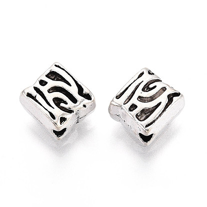 Сплавочные овальные бусины тибетского стиля , ромб