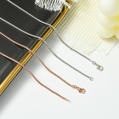 2мм стойка покрытие латунные цепочки ожерелья для женщин мужчин, без кадмия и без свинца, 901 застежка из нержавеющей стали, долговечный