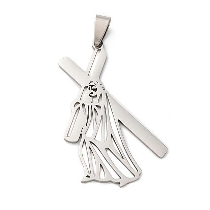 201 подвески из нержавеющей стали, Иисус крест амулет, анти-тускнение