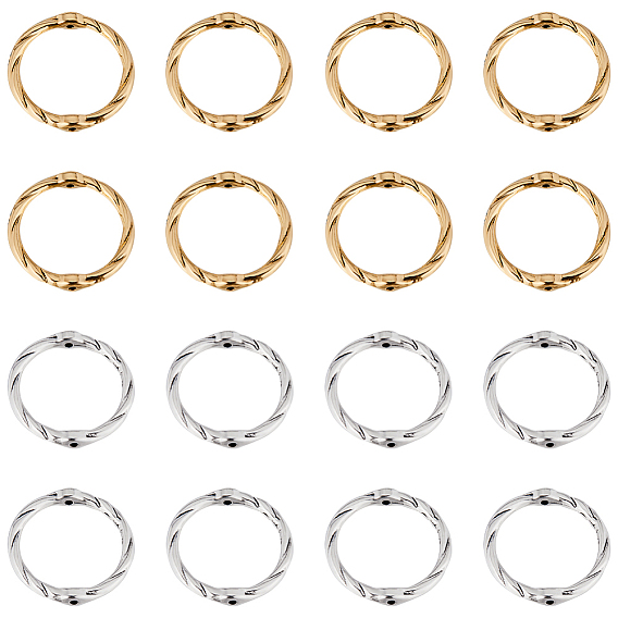 80шт 2 цвета сплава соединительные кольца, круг кадров, без свинца и без кадмия