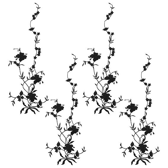 4шт. аппликаций из нейлоновой ткани в форме цветка, украшенных вышивкой, гладить / пришивать заплатки, костюм украшение аксессуары