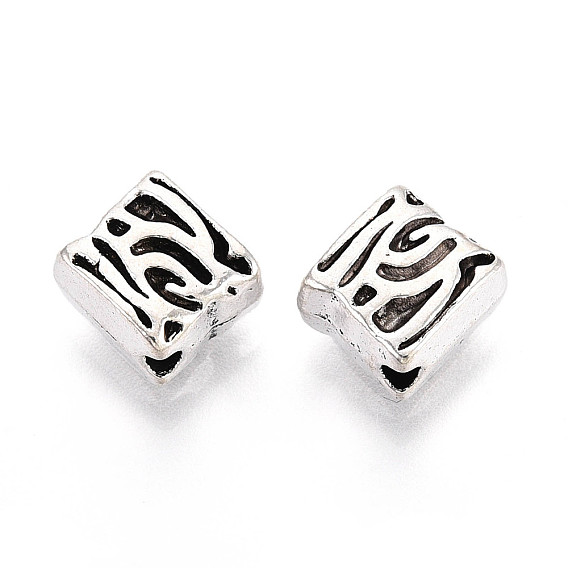 Сплавочные овальные бусины тибетского стиля , ромб