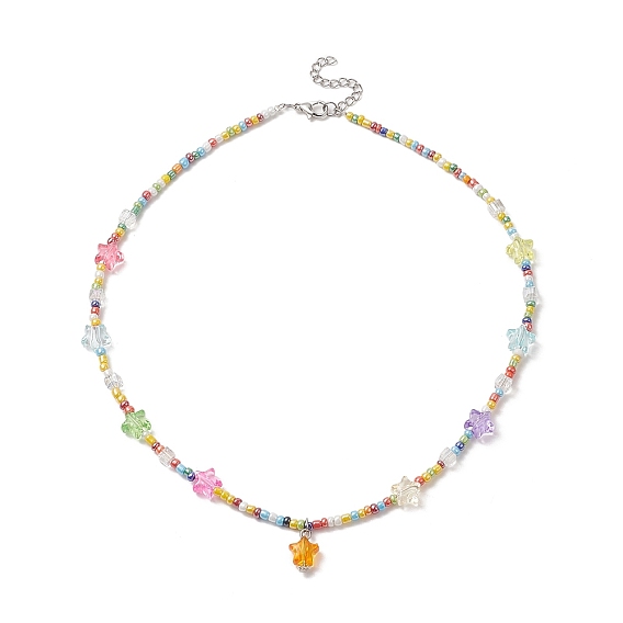 Стекла семян бисера ожерелья, акриловые ожерелья со звездами для женщин