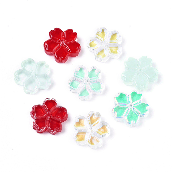 Гальванические стеклянные бусины, цветок