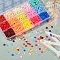 2250Pcs 15 Colors Eco-Friendly Handmade Polymer Clay Beads, Disc/Flat Round, Heishi Beads