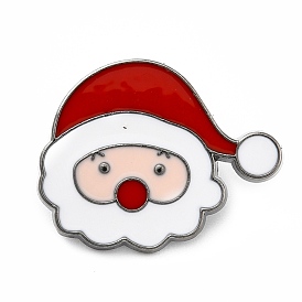 Christmas Santa Claus Enamel Pin, Alloy Badge for Backpack Clothes, Gunmetal