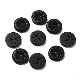 Carved 2-Hole Basic Sewing Buttons, Coconut Buttons, 13mm