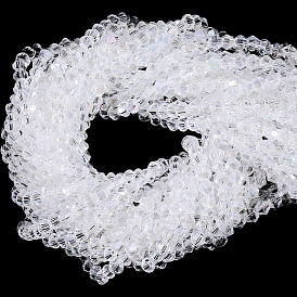20 Stränge transparente Glasperlenstränge, facettiert, Doppelkegel