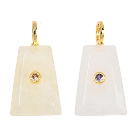 Природных драгоценных камней подвески, Подвески в форме трапеций с латунными микрофибровыми вставками., золотые