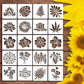 20шт. трафареты для рисования на животных в виде цветов и листьев, с железными кольцами
