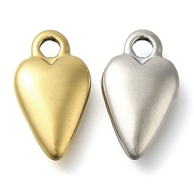 304 Stainless Steel Pendants, Heart Charm