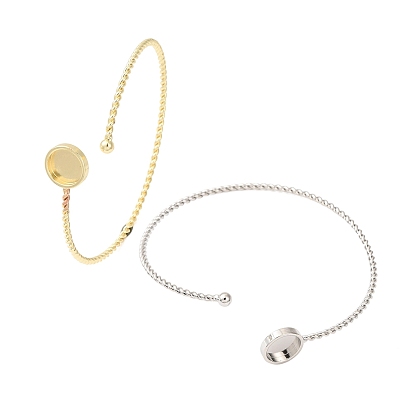 Изготовление браслетов-манжет из витых латунных колец., пустые браслеты-манжеты с круглыми подносами