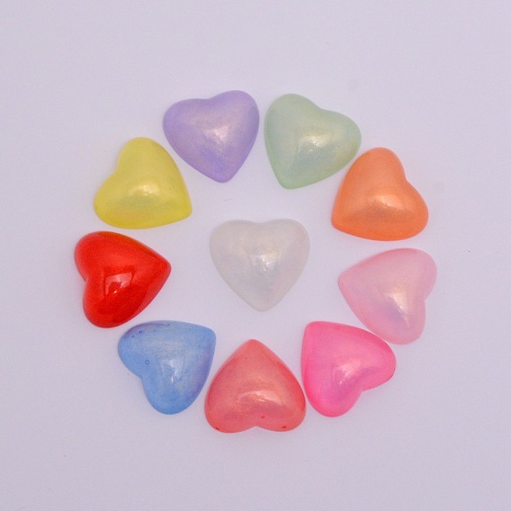 Resin Beads, No Hole, Heart