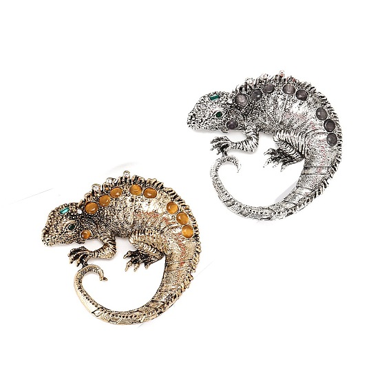 Сплав горный хрусталь брошь, ящерица одежда аксессуары воротник булавка грудь цветок