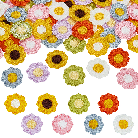 64 шт. 8 цвета, цветочные полиэстеровые аксессуары для одежды, украшения для шитья своими руками