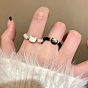 Регулируемые кольца на палец из смолы и сплава для женщин, форма кошки, стрейч-кольца, золотой свет