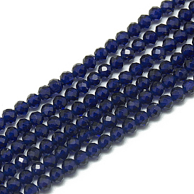 Synthetic Blue Spinel Beads Strands, Faceted, Round