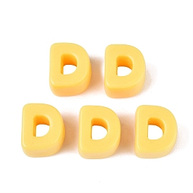 Opake Acrylperlen europäischen, Großloch perlen, Buchstaben d