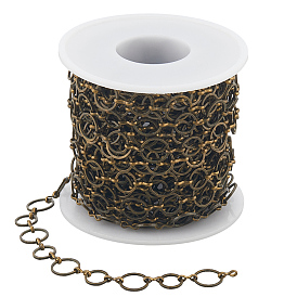 10м латунные цепочки ручной работы с кольцевыми звеньями, несварные, без никеля , с катушкой