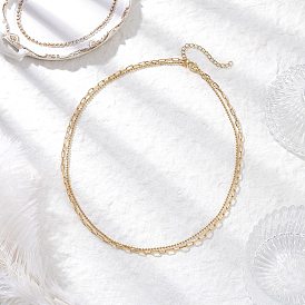 Латунная цепочка-скрепка и 304 двухслойные цепочки из шариков из нержавеющей стали для женщин