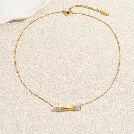 Ожерелья с подвеской из нержавеющей стали с кристаллами и стразами для женщин на каждый день