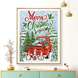 Diy рождественская тема прямоугольный набор для алмазной живописи, включая сумку со стразами из смолы, алмазная липкая ручка, поднос тарелка и клей глина