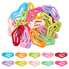 40шт. 10 цветов заколки для волос с защелкой, сердце